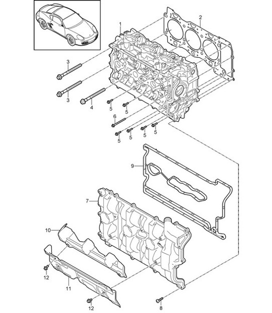 Diagram 103-000 Porsche 992 (911) MK1 2019-2024 Engine