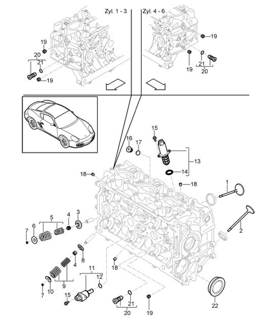 Diagram 103-005 Porsche Cayenne 9PA1 (957) 2007-2010 Engine