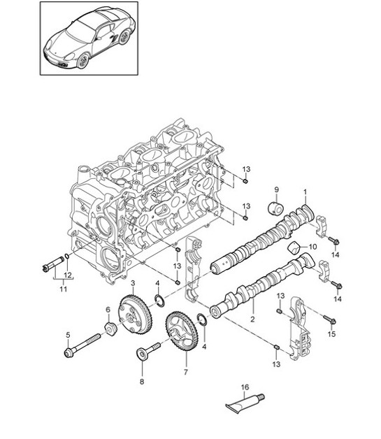 Diagram 103-010 Porsche 996 C4 3.6L 09/01-2005 Engine