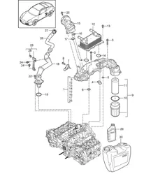 Engine lubrication (Model: A120,A121) 987C.2 Cayman 2.9L / 3.4L 2009-12