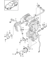Kurbelgehäusegehäuse / Entlüftung / Tankentlüftung / Vakuumpumpe 987C.2 Cayman 2009-12