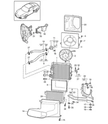 Refrigeración por agua (Modelo: A120,A121) 987C.2 Cayman 2.9L / 3.4L 2009-12