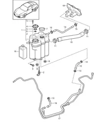 Coolant cooling system (Model: A120,A121) 987C.2 Cayman 2.9L / 3.4L 2009-12