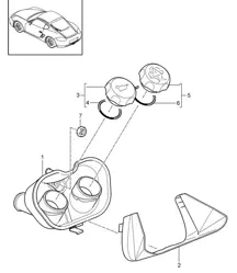 Wasserkühlung / Serviceklappe (Modell: A120, A121) 987C.2 Cayman 2009-12