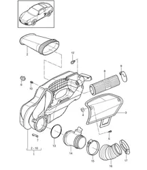 Luftfilter (Modell: A120, A121) 987C.2 Cayman 2.9L / 3.4L 2009-12