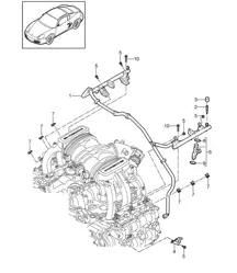 Tuyau de récupération de carburant (Modèle : A120) 987C.2 Cayman 2,9L 2009-12
