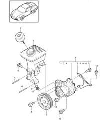 Dirección asistida / Bomba de dirección asistida / Contenedor 987C.2 Cayman 2009-12