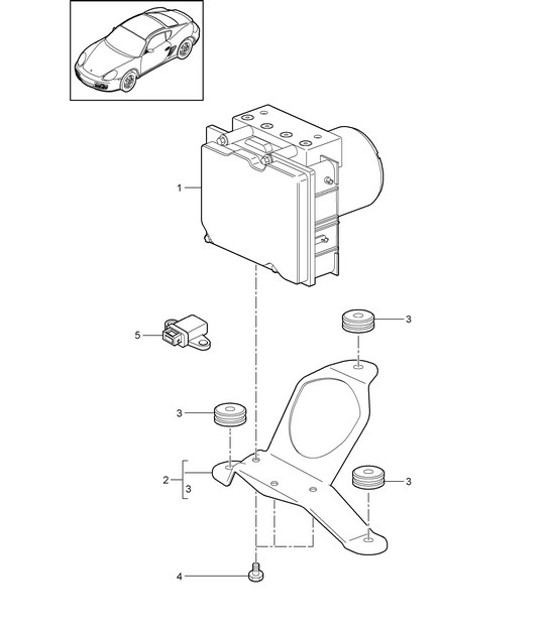 Hydraulic unit / anti-locking brake syst. -abs- / Control 987C.2 Cayman 2009-12