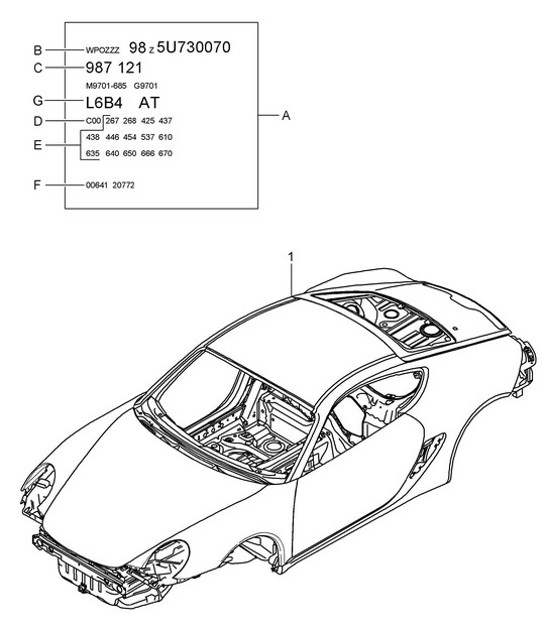 Car body 987C.2 Cayman 2009-12