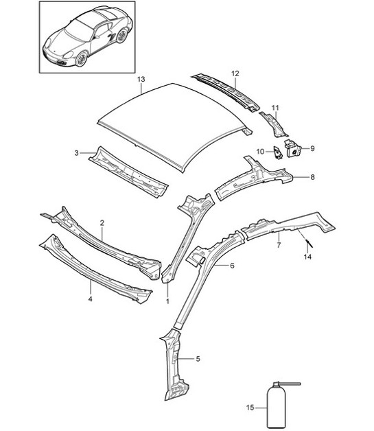 Roof / Scuttle 987C.2 Cayman 2009-12