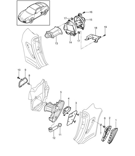 Ventilation / Engine compartment  987C.2 Cayman 2009-12