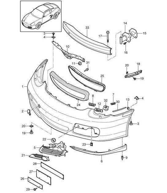 Front bumper 987C.2 Cayman 009-12