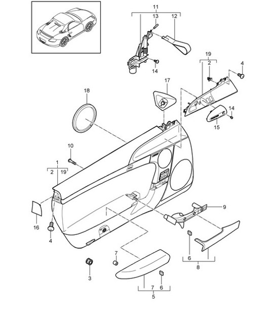Door panel / Accessories (PR:779) 987C.2 Cayman R  2009-12