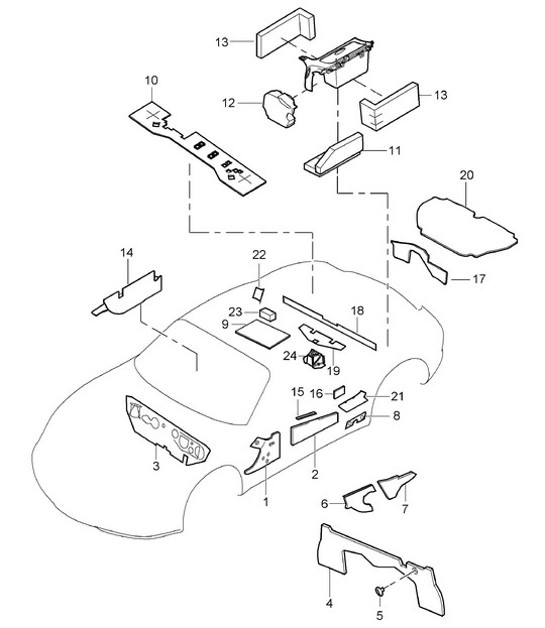 Body / Sound proofing 987C.2 Cayman 2009-12