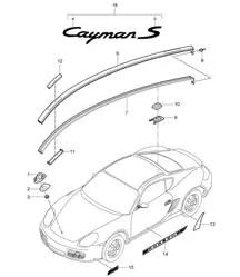 Beschriftungen/Schriftzüge / Zierbeschläge / Steinschlagschutzfolie 987C.2 Cayman 2009-12