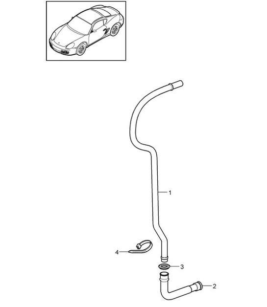 Water drain pipe / Mount / Air conditioner 987C.2 Cayman 2009-12