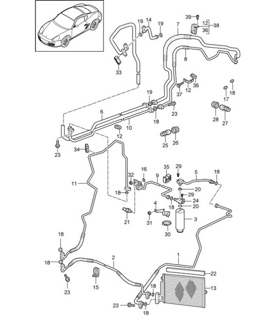 Refrigerant circuit 987C.2 Cayman 2009-12