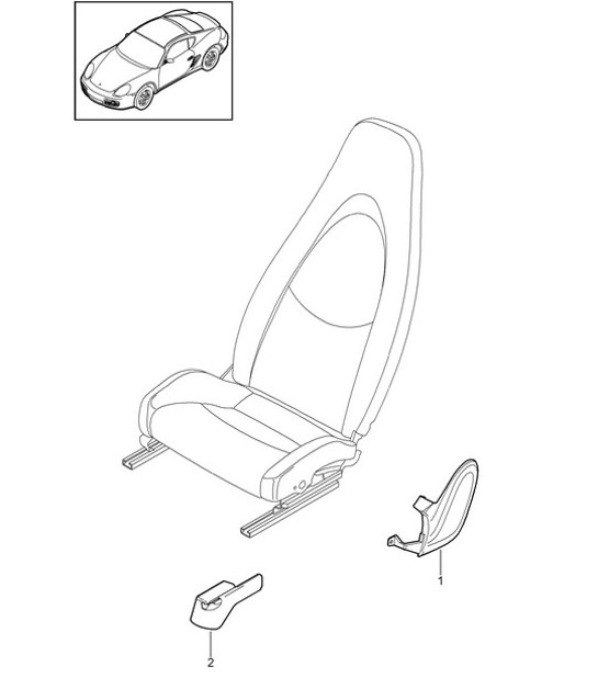 Front seat / Standard seat / Comfort seat (complete) 987C.2 Cayman 2009-12