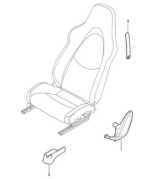 Front seat (complete) / Sports seat 987C.2 Cayman 2009-12