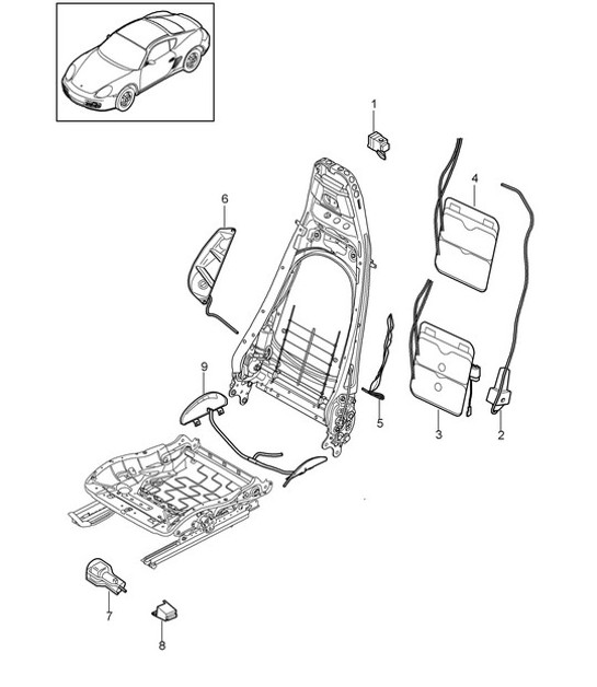 Lumbar support 987C.2 Cayman 2009-12