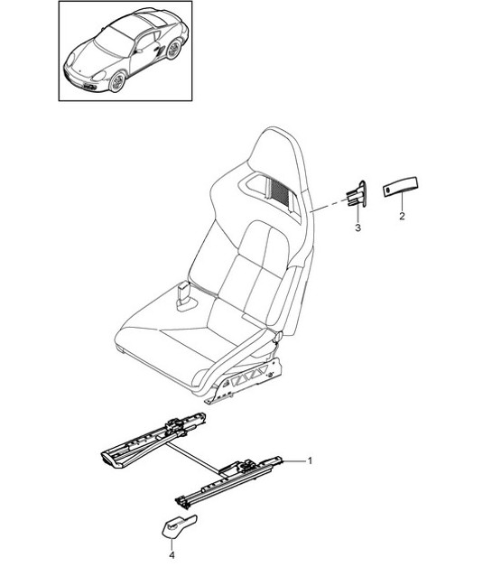 Bucket seat / Collapsible (complete) 987C.2 Cayman 2009-12