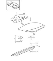 Rear light / Licence plate light / Additional brake light 987C.2 Cayman 2009-12