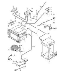 Panneau de commande / Système de navigation / Unité radio / Partie réception / Amplificateurs TV / Interface multimédia 987C.2 Cayman 2009-12