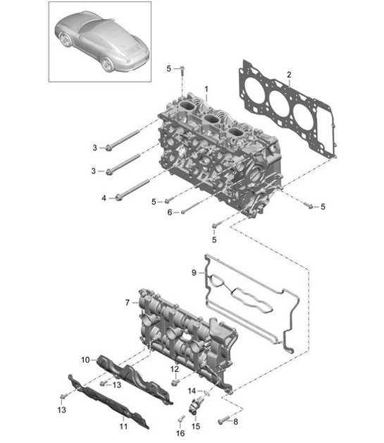 Diagram 103-000 Porsche Cayenne MK2 (957) 2007-2010 Motor