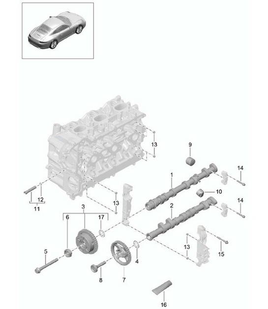 Diagram 103-010 Porsche Cayenne E-Hybrid V6 3.0L V6 340 CV