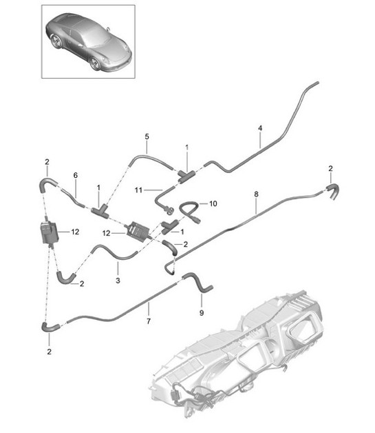 Diagram 106-005 Porsche 996 C4 3.4L 1997-08/01 引擎