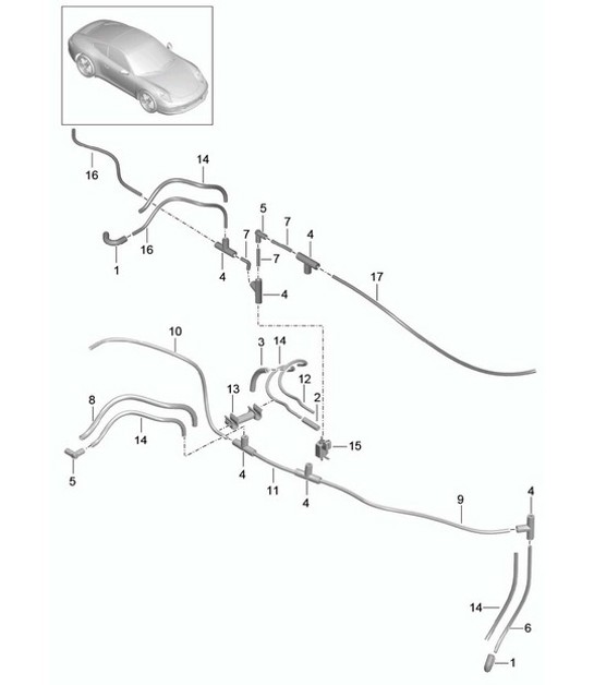 Diagram 107-015 Porsche 991（911）MK1 2012-2016 年 引擎