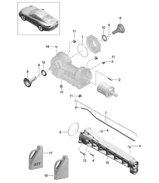 Diagram 305-015 Porsche 996 C2 3.4L 1997-08/01 Trasmissione