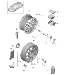 Wheels / Tyres - Central locking PR:478 - 991.1 GTS 2012-16