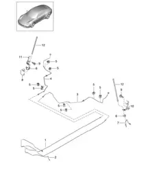 Brake lines / Underbody - Center, Rear - 991.1 2012-16
