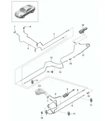 Hydraulic coupling / actuation / Clutch master cylinder / Clutch slave cylinder / Pipe/hose line 991.1 2012-16