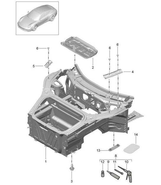 Diagram 801-005 Porsche 991 涡轮增压 S Cabriolet 3.8L (580 Bhp)  车身