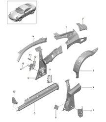 Side part, Inner - COUPE - 991.1 2012-16