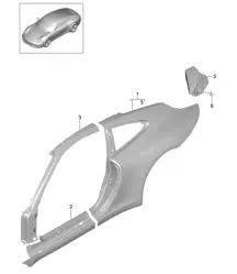 Partie latérale, extérieur - COUPE - 991.1 2012-16