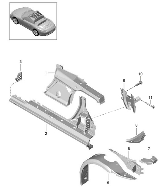 Diagram 801-060 Porsche Cayenne 9PA (955) 2003-2006 Body