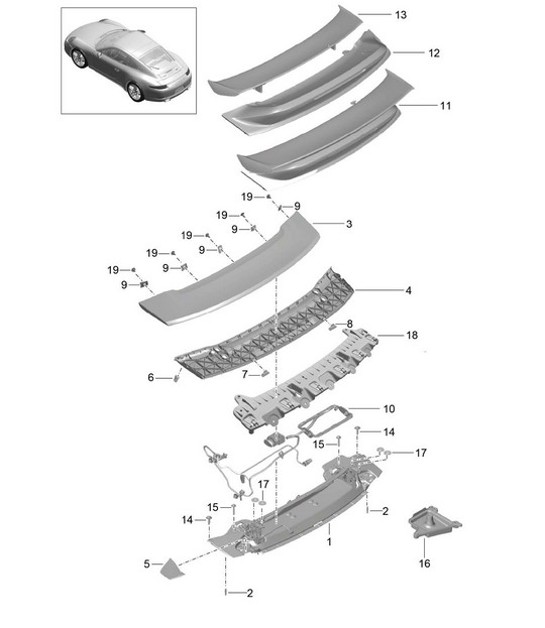 Diagram 803-007 Porsche Boxster T 718 2.0L Manual (300 ch) Carrosserie