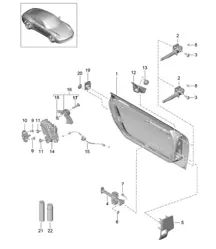 Türschale / mit Einbauteilen / Türschloss 991.1 2012-16
