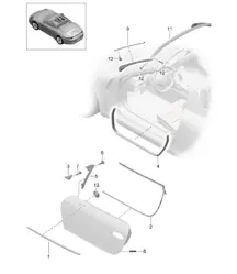 Door seal and Trim - CABRIO / TARGA - 991.1 2012-16