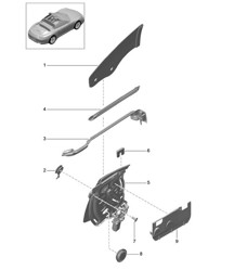 Side window - CABRIO - 991.1 2012-16