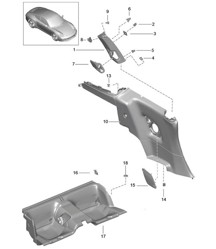 Side panel trim / Seat well / B-pillar - COUPE - 991.1 2012-16