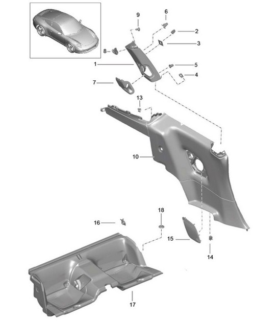 Diagram 807-020 Porsche 991 (911) MK1 2012-2016 Carrocería