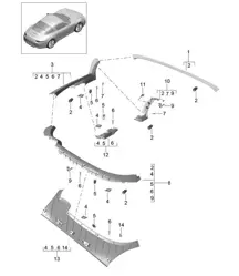 Modanature / vano portaoggetti capote / Cover - TARGA - 991.1 2012-16