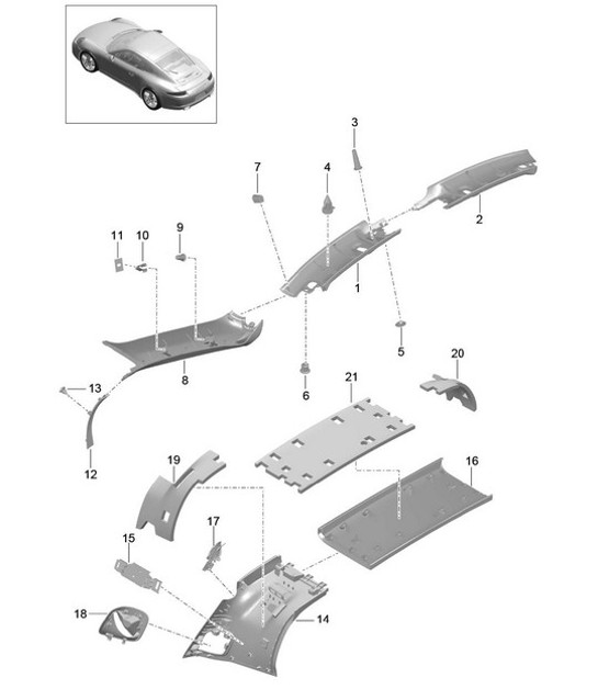Diagram 807-057 Porsche 991 (911) MK1 2012-2016 Carrocería