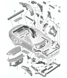 Carrocería / amortiguadores de sonido - COUPE - 991.1 2012-16