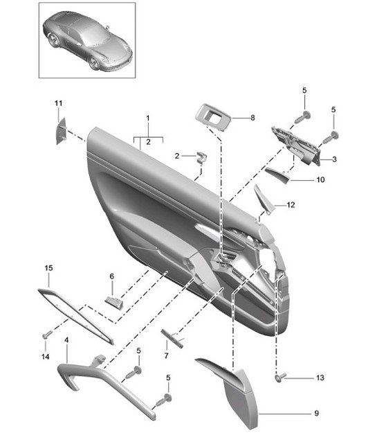 Diagram 808-000 Porsche Cayman T 718 2.0L PDK（300 马力）  车身