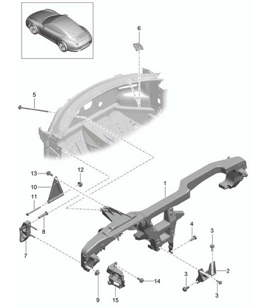 Diagram 809-015 Porsche Cayenne 9PA (955) 2003-2006 Body